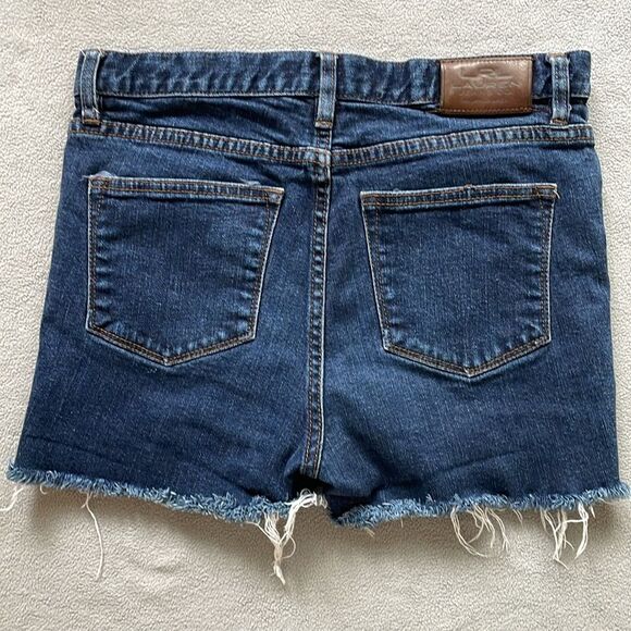 Ralph Lauren LRL Ripped Jean Shorts 5 pocket Dark Wash Destroyed Womens Size 6 - Picture 8 of 11